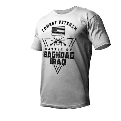 Buy Combat T-shirt Military Iraq War Battle Of Baghdad Infantry Tactical Assault Tee • 18.63£