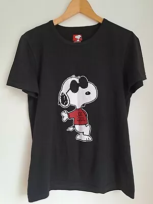Buy Snoopy Joe Cool T-Shirt Size S Peanuts Cartoon Black White Red • 18.95£