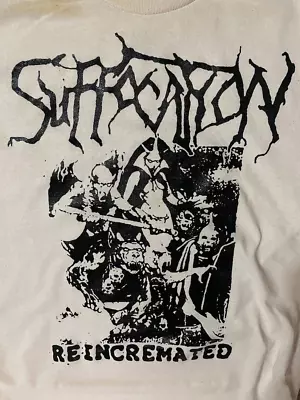 Buy Suffocation Reincremated T-Shirt Short Sleeve Cotton White Men S To 2345XL BE554 • 19.50£