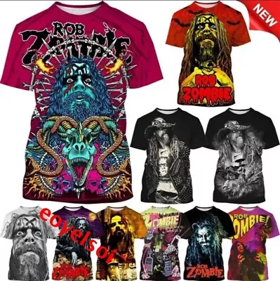 Buy Unisex Heavy Metal Rock Rob Zombie Summer T-Shirt Short Sleeve Tee Tops Pullover • 10.79£