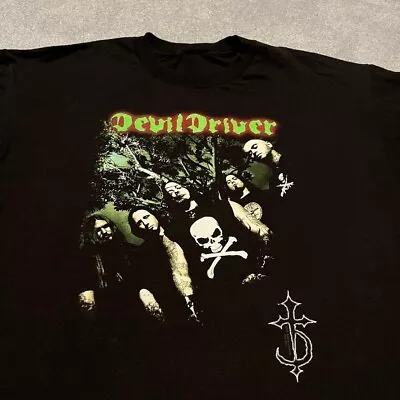 Buy Vtg Devildriver Band In Tour Heavy Cotton Black Unisex All Size T Shirt • 17.73£