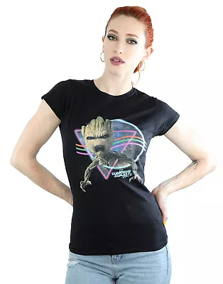 Buy Marvel Women's Guardians Of The Galaxy Neon Groot T-Shirt • 13.99£