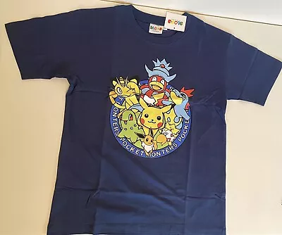 Buy Vintage Unofficial Pokémon T Shirt Kids XL Navy Thailand Pikachu Chikorita Eevee • 15.55£