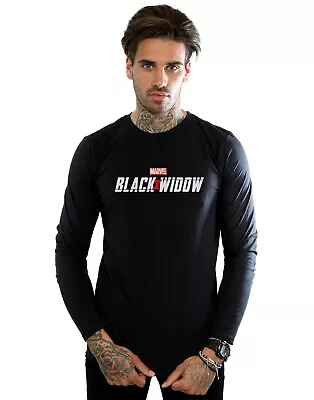 Buy Marvel Men's Black Widow Movie Logo Long Sleeved T-Shirt • 17.98£