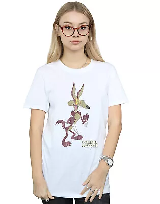 Buy Looney Tunes Women's Wile E Coyote Distressed Boyfriend Fit T-Shirt • 13.99£