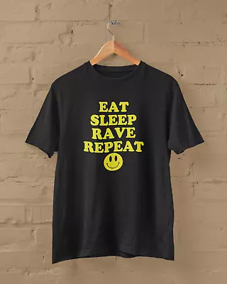 Buy EAT SLEEP RAVE REPEAT - T-SHIRT (Dance Techno EDM Festival Acid House Music IDM) • 14.99£