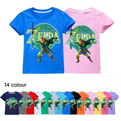 Buy Kids The Legend Of Zelda Tears Of The Kingdom T-shirt Short Sleeve Tee Tops NEW • 7.99£