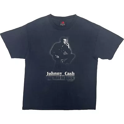 Buy Vintage 2004 Johnny Cash The Man In Black Zion Music T-shirt Black XL • 39.99£