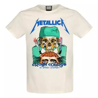 Buy METALLICA-CRASH COURSE IN BRAIN SURGERY AMPLIFIED VINTAGE WHITE LARGE =T-shirt= • 22.59£