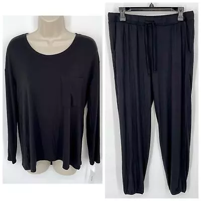 Buy Alfani NWT Womens 2 Piece PJ Set Sleepwear Shirt & Pants Size S Classic Black • 46.02£