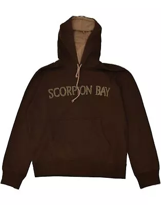 Buy SCORPION BAY Mens Graphic Hoodie Jumper Large Brown Cotton BF02 • 18.61£