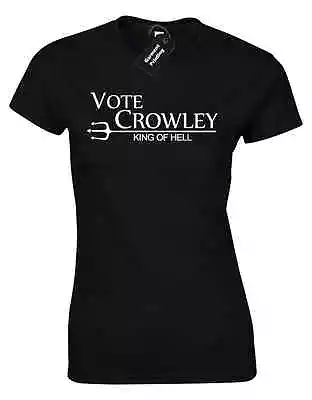 Buy Vote Crowley Ladies T Shirt Supernatural Winchester Brothers Castiel Design New • 8.99£