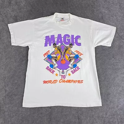 Buy Vintage Los Angeles Lakers Shirt Back To Back Champs 1987 1988 Magic Johnson • 89.63£