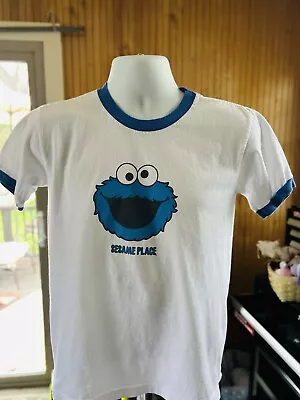Buy Rare Vintage Cookie Monster Sesame Street Jim Henson 1980’s Ringer T-Shirt Small • 19.61£
