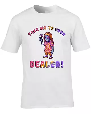Buy Alien Hippy Men's T-Shirt Cool Graphic Drugs Funny Meditation Trip Joke Leader • 10.99£
