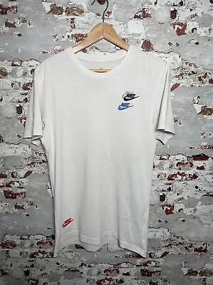 Buy Nike Tee White T-shirt XS Embroidered Swoosh Condition Issues • 5.99£