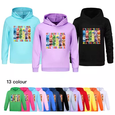 Buy Boys Girls Inside Out2 Hoodies Sweatshirt Casual Long Sleeve Jumper Pullover UK • 8.07£