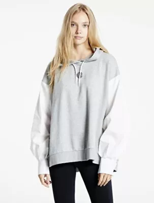 Buy NIKE Icon Clash Grey Oversized Hybrid Shirt Sweatshirt Hoodie Gold Tick Cufflink • 18.90£