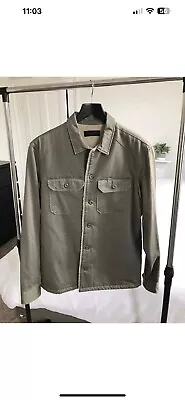 Buy Allsaints Mens Fleece Lined Overshirt Jacket Khaki • 32£