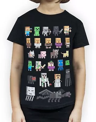 Buy Minecraft Black Sprites Short Sleeved T-Shirt (Girls) • 10.95£