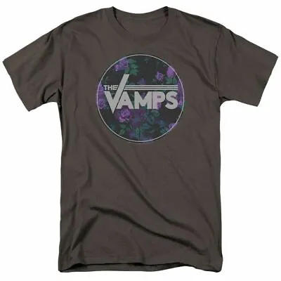 Buy The Vamps Floral Vamps T Shirt Mens Licensed Rock Band Tee Charcoal • 15.16£