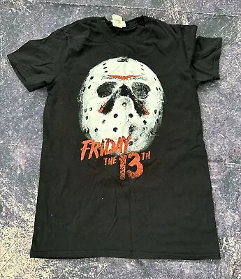 Buy Friday The 13th T Shirt Hockey Mask Size Small Black  • 8.99£