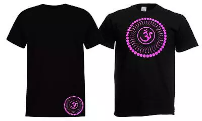Buy Mens Ohm LSD Acid Trip Pink Spiral Pattern Festival Rave 90s Black T-Shirt • 12.71£