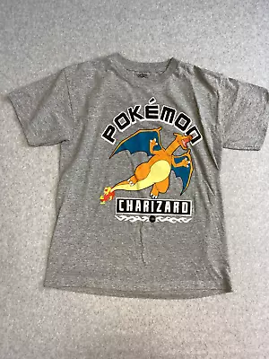 Buy Pokemon Nintendo Charizard Shirt Boys Medium Gray Youth Pullover Casual Outdoor • 9.75£