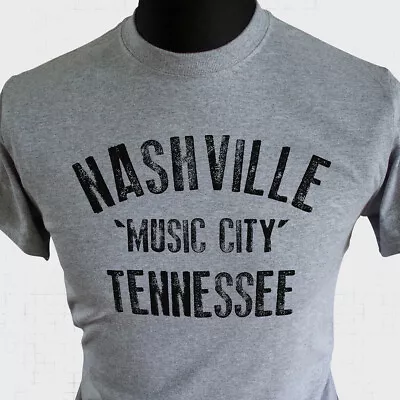 Buy Nashville Music City Tennessee T Shirt Country Western Music Memphis Cool Grey • 13.99£
