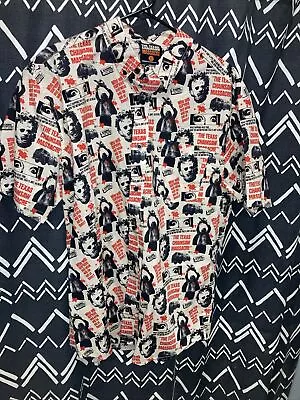 Buy Creepy Co Shirt Mens L Beige The Texas Chainsaw Massacre Casual Button Down • 28.01£