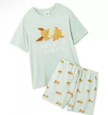 Buy Pokemon Sleep GELATO PIQUE Eevee Ladies Print T-shirt & Shorts Set Japan New • 139.11£