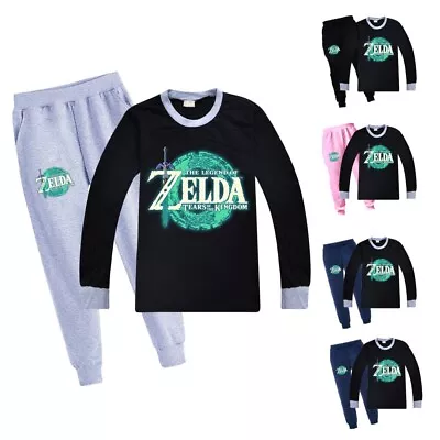 Buy Children's Legend Of Zelda Kingdom  Popular Tears T-shirt Top+Pants PJ Set • 15.76£