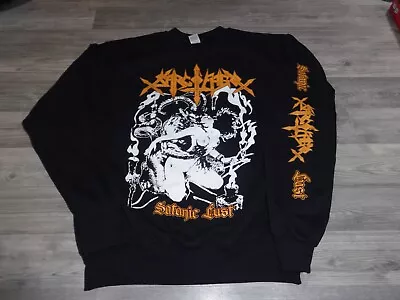 Buy Sarcofago Crewneck Sweatshirt Black Thrash Metal Mutilator Nunslaughter Magnus L • 55.74£