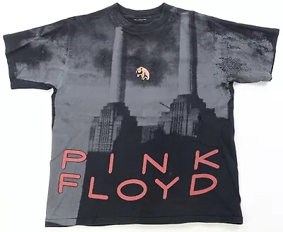 Buy Rare Vintage BALZOUT Pink Floyd Animals Tour 1997 All Over Print T Shirt 90s AOP • 93.35£