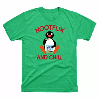 Buy T-Shirt Gift Nootflix Humor Penguins Cotton And Pingu Chill Men Funny Tee • 14.99£