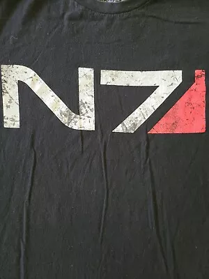 Buy Mass Effect 3 N7 Video Game Logo Official Promo Black T-Shirt Size XXL Gamestop • 14.66£