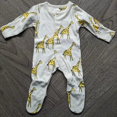 Buy Unisex Baby Sleepsuit Boys Girls Babygrow Giraffe Pattern Pyjamas - Newborn • 4.99£