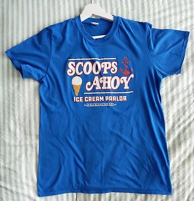Buy Men's Blue Stranger Things Scoops Ahoy T-Shirt Size Medium • 9£