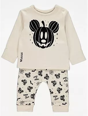 Buy Baby Disney Mickey Mouse Pumpkin Halloween Pyjamas • 11.99£