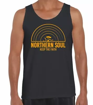 Buy Northern Soul Keep The Faith Record Orange Logo Men's Vest Tank Top • 12.95£