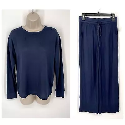 Buy Jenni NWT Women's 2 Piece PJ Set Sleepwear Shirt & Pants Size XS Navy Sail • 39.68£