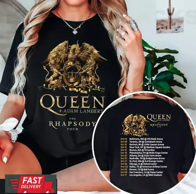 Buy Tour 2023 Queen Rhapsody Band Rock T-Shirt Lambert Adam Black Gift Music Concert • 23.33£