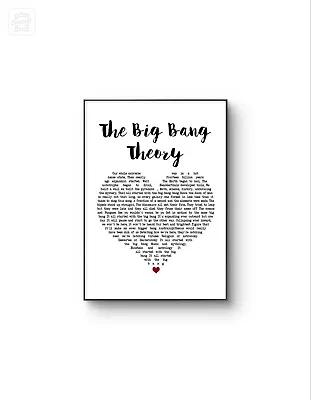Buy The Big Bang Theory Lyrics Poster, Big Bang Merch, A4, Young Sheldon • 5.99£
