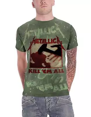 Buy Metallica T Shirt Kill Em All Band Logo New All Over Print Official Mens Green • 24.95£