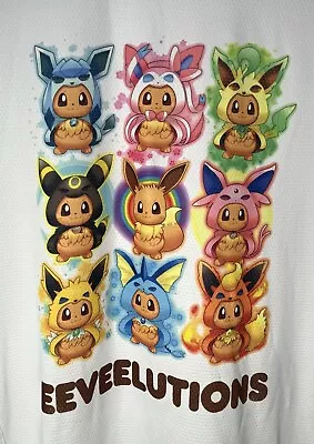 Buy Pokemon Evolution Eevee Custom T-shirt Cooling Short Sleeve T-shirt XS-XXL • 13.50£