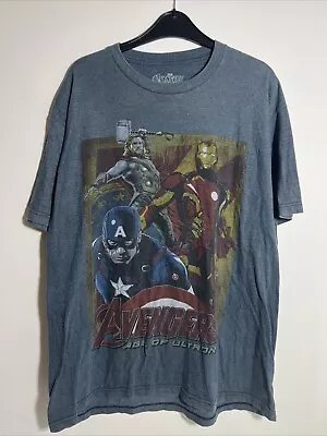 Buy Marvel Avengers Age Of Ultron Men's Short Sleeve T Shirt Navy Size Large • 14.99£