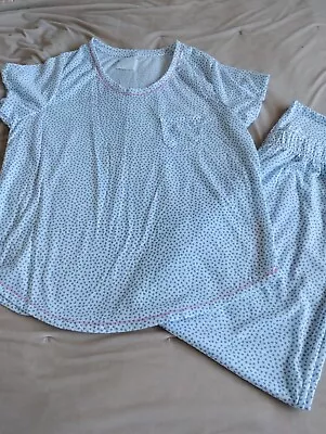Buy Cute Pyjama Set Pyjamas And Matching Dressing Gown 12-14 White Heart Print • 9.99£