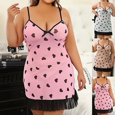 Buy Plus Size Women Sexy Chemise Lingerie Sleepwear Nightdress Cami Dress Nightwear • 12.89£