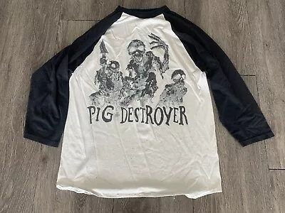 Buy VINTAGE Pig Destroyer Shirt Baseball Sleeve Grindcore Medium RARE Metal Y2K • 52.48£