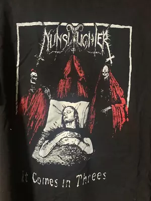 Buy Nunslaughter Music For Lovers Black T-Shirt Cotton Full Size • 19.60£